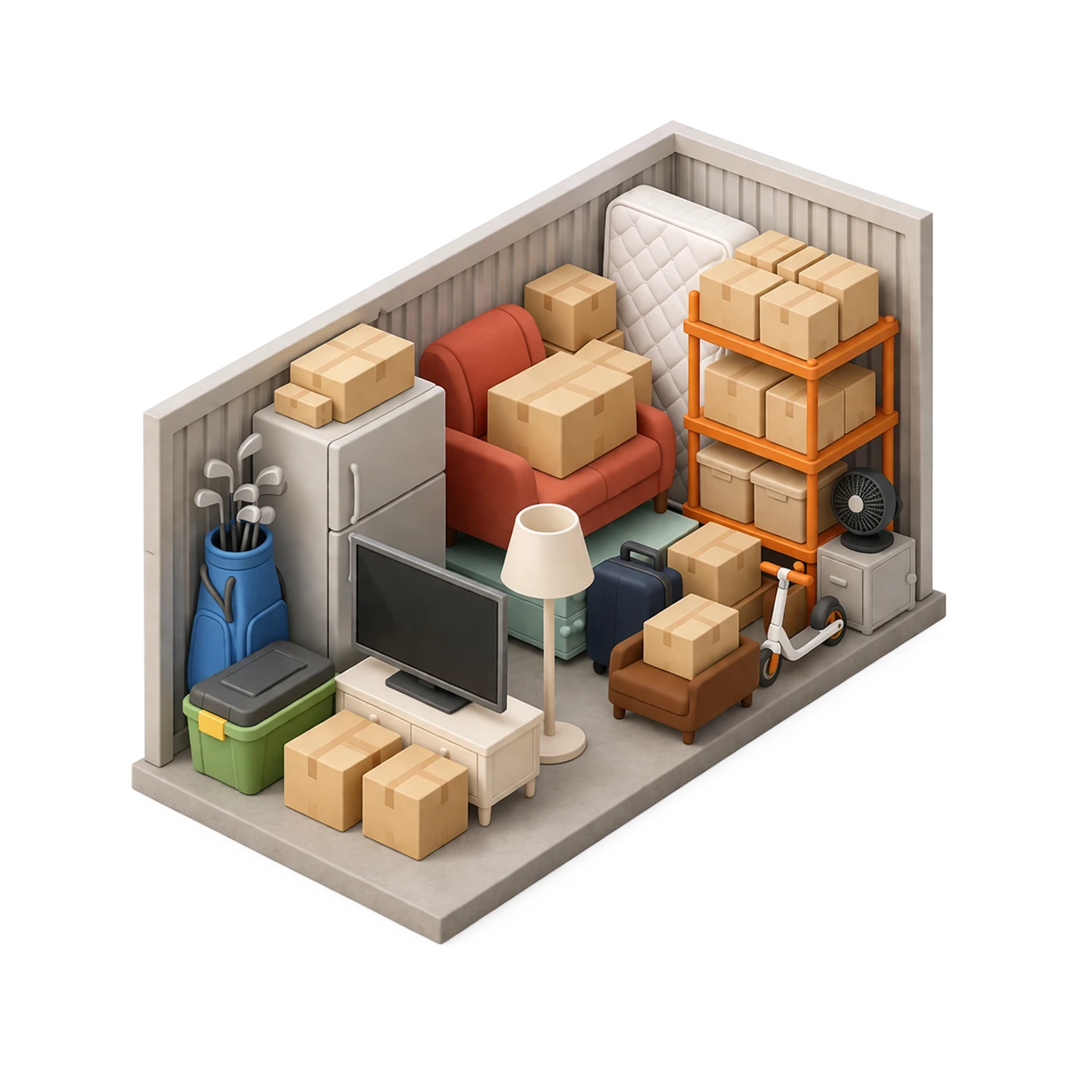 Illustration of small loads in a storage unit